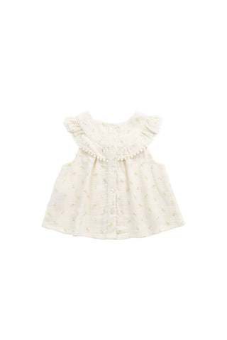 Organic Cotton Muslin Annalise Top Ditsy
