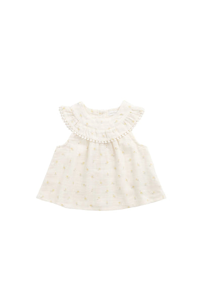 Organic Cotton Muslin Annalise Top Ditsy