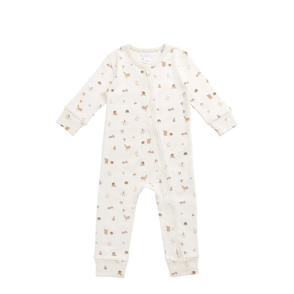 Organic Cotton Reese Zip Onepiece Forest Gathering