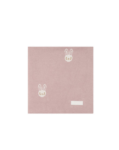 Bunny Knitted Blanket Powder Pink