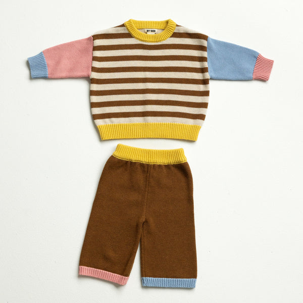 Colour Block Knitted Set -Sundae