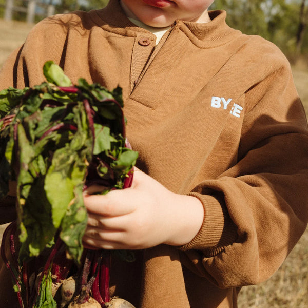 Cotton Boxy Sweatshirt Chocolate