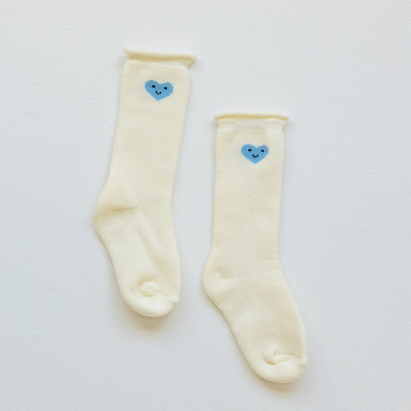 Cotton Mini Slouch Sock Blue Heart