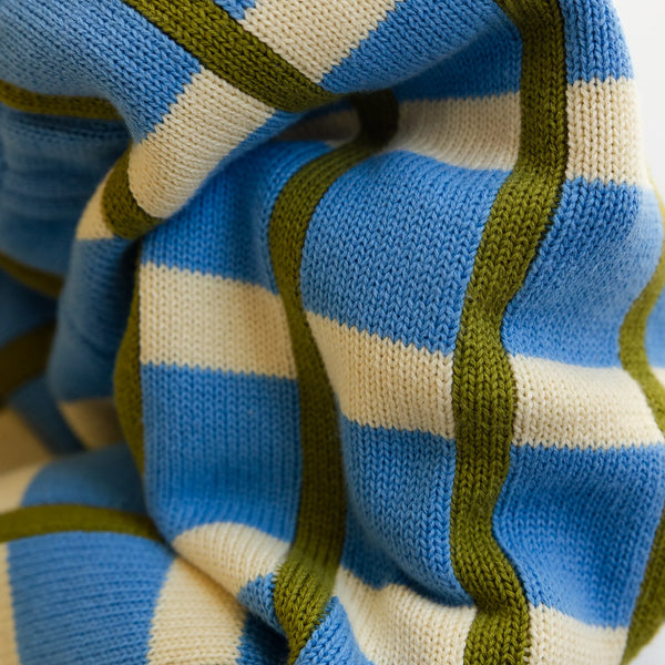 Organic Cotton Check Knit Pant Bluebird
