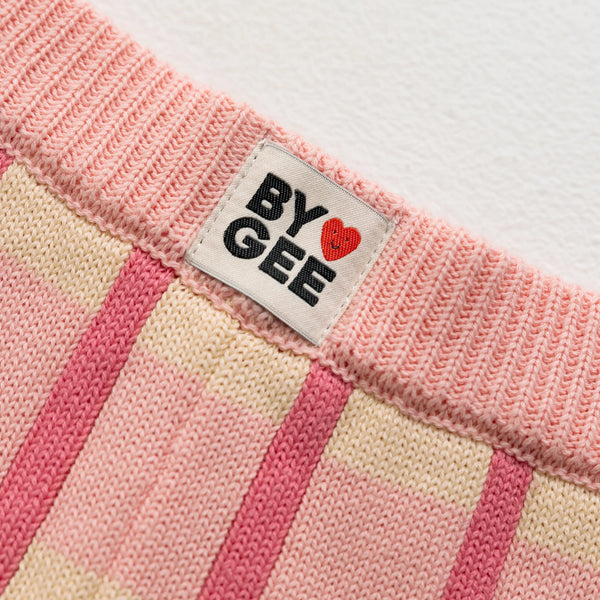 Organic Cotton Check Knit Pant Peony