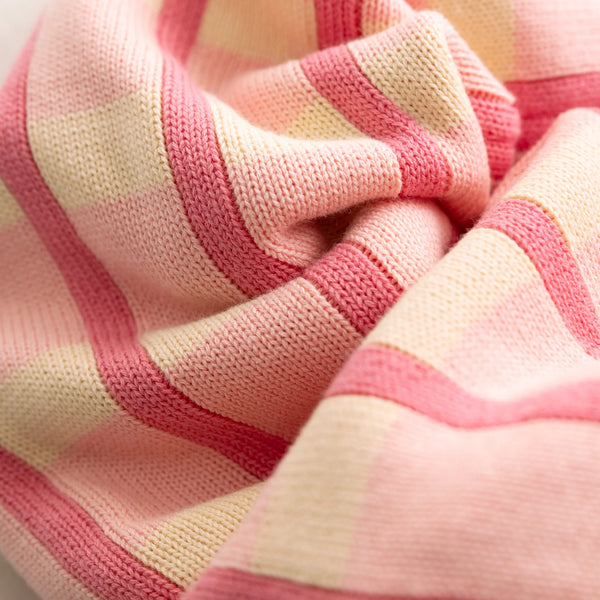 Organic Cotton Check Knit Pant Peony