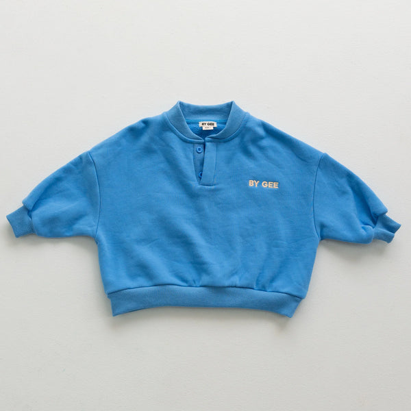 Cotton Boxy Sweatshirt Bluebird