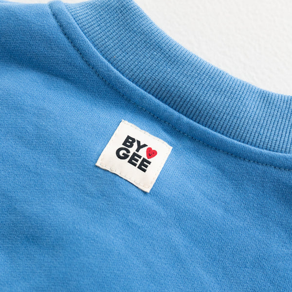 Cotton Boxy Sweatshirt Bluebird