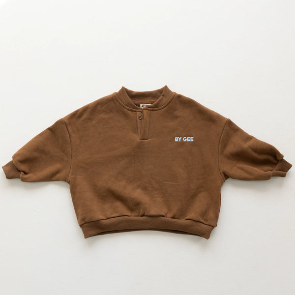 Cotton Boxy Sweatshirt Chocolate