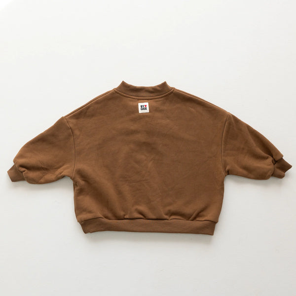 Cotton Boxy Sweatshirt Chocolate