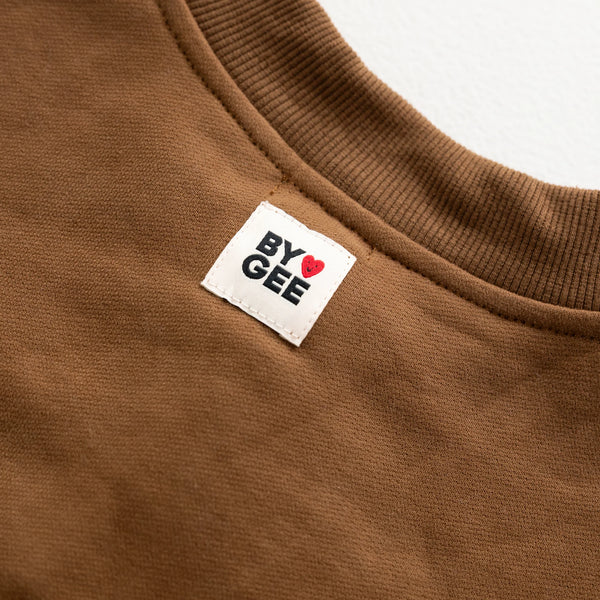 Cotton Boxy Sweatshirt Chocolate