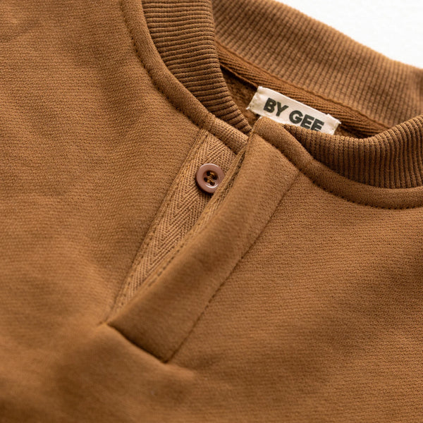 Cotton Boxy Sweatshirt Chocolate