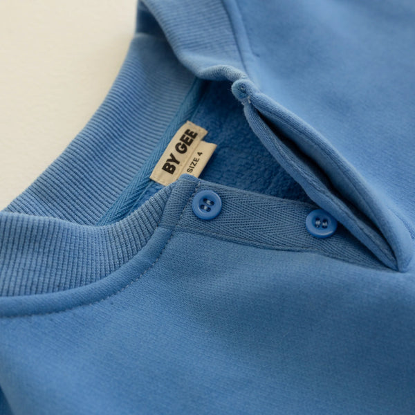 Cotton Boxy Sweatshirt Bluebird