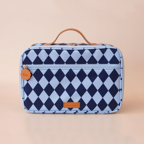 Navy Diamonds Large Lunch Bag
