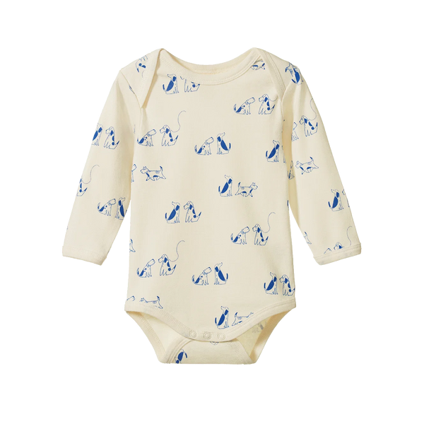 Long Sleeve Bodysuit Dog Walk Print