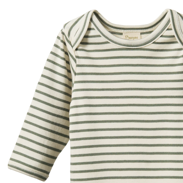 Long Sleeve Bodysuit Nettle Sailor Stripe