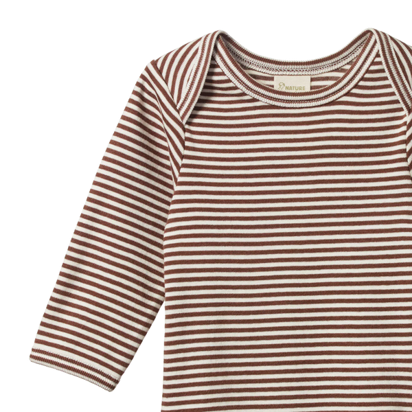 Long Sleeve Bodysuit Pinecone Stripe