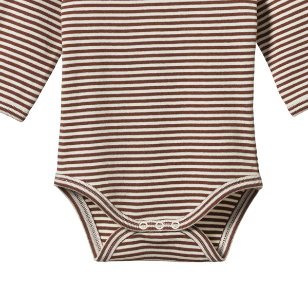 Long Sleeve Bodysuit Pinecone Stripe