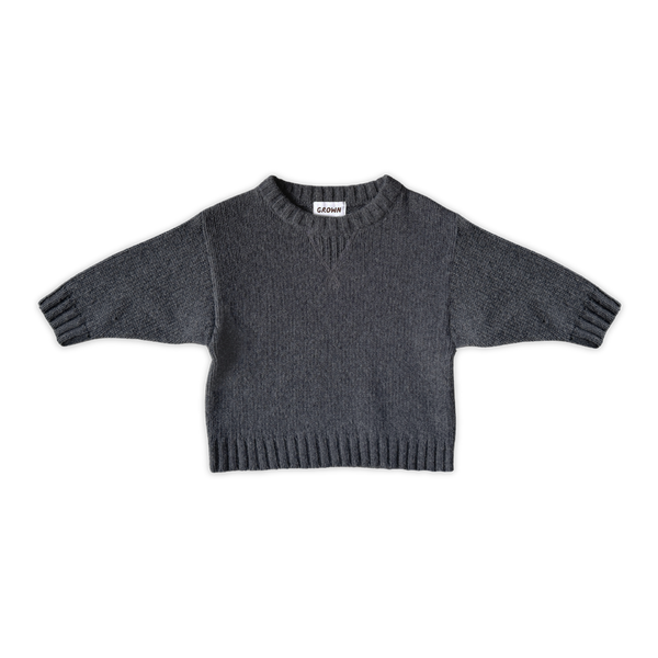 Merino Blend Knit Pullover Charcoal