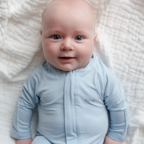 Lightweight Bamboo Onesie Cornflower