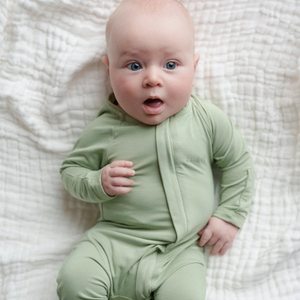Lightweight Bamboo Onesie Pistachio