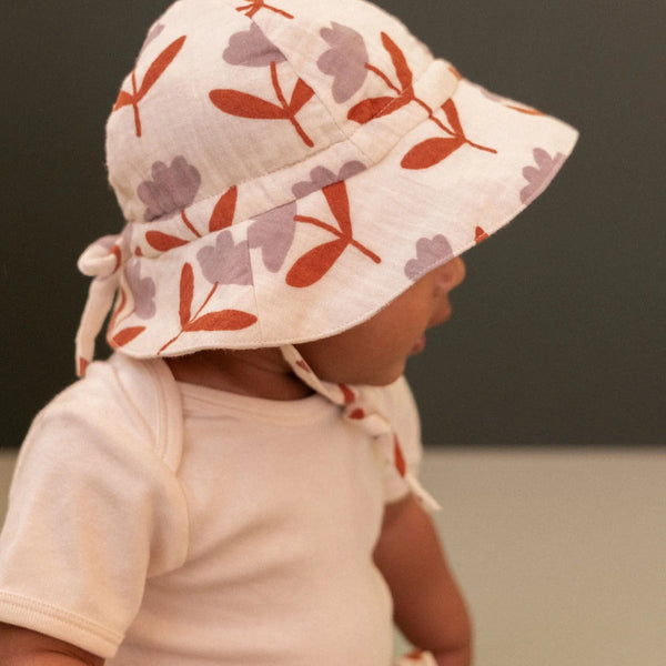 Muslin Sunhat Fleurette Print