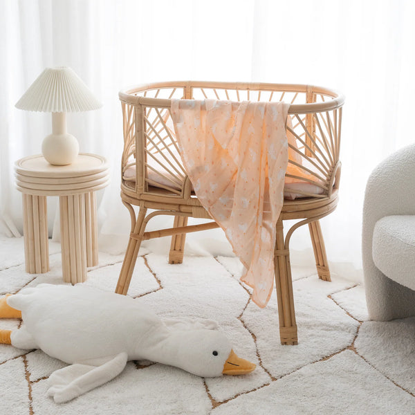 Pink Doves Organic Muslin Wrap Swaddle