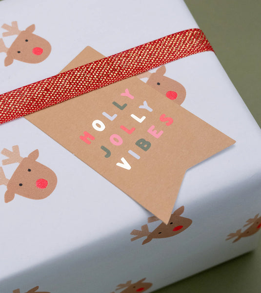 Holly Jolly 20pk Gift Tags (pine green, tan)