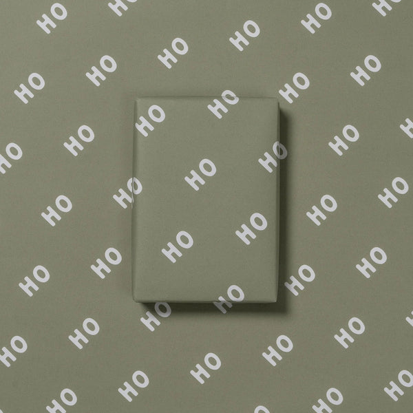 Ho Ho Ho Wrapping Paper Green