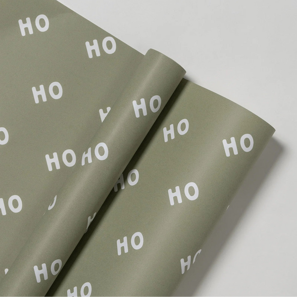 Ho Ho Ho Wrapping Paper Green