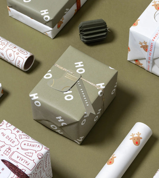Ho Ho Ho Wrapping Paper Green
