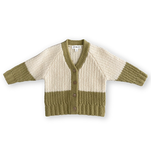 Merino Wool Cardigan Sage/Milk