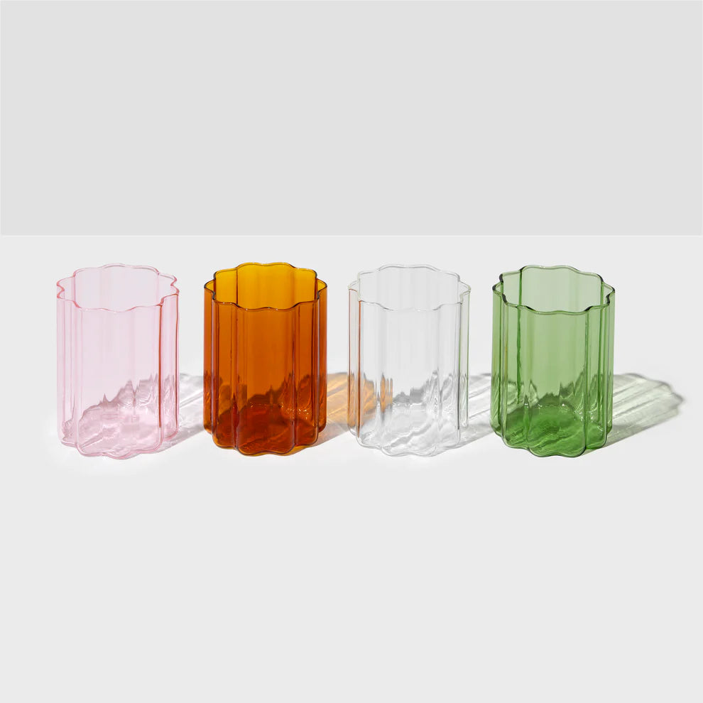 Wave Glasses Set of 4 Mixed