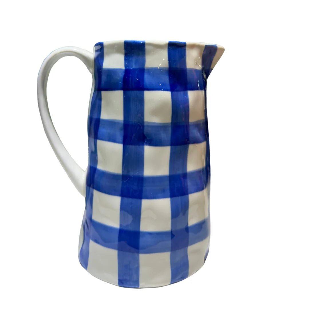 Medium Blue Gingham Jug