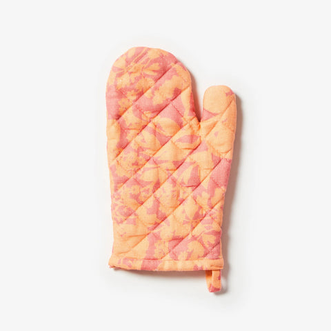 Herbs Revers Pink Peach Oven Mitt