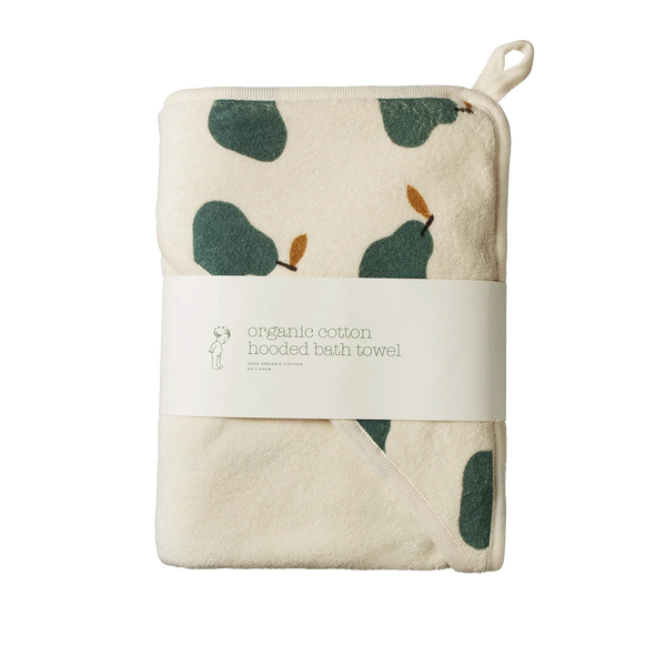 Cotton Hooded Towel Pear Print