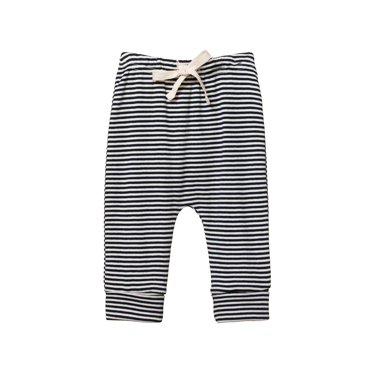 Cotton Drawstring Pants Navy Stripe