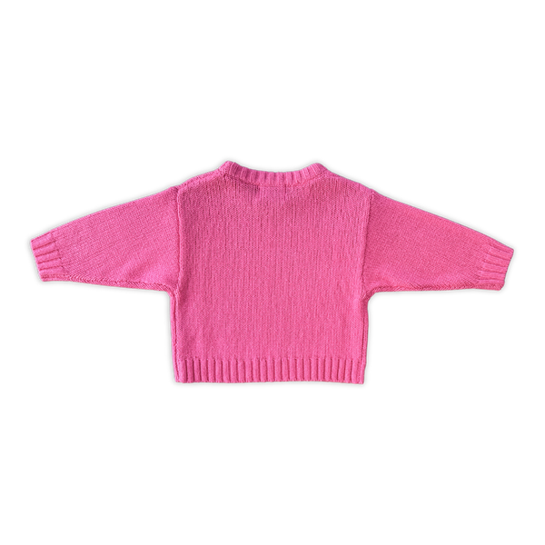 Merino Blend Knit Pullover Raspberry
