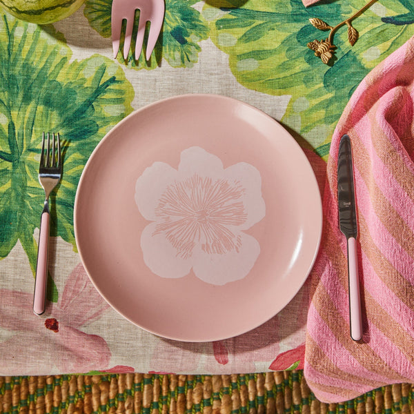 Pink Floral Dinner Plate