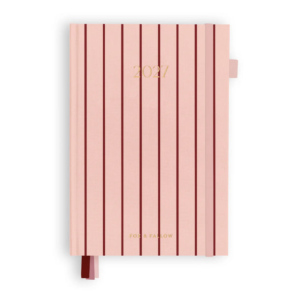 2027 A5 Horizontal Planner Rosé Pinstripe