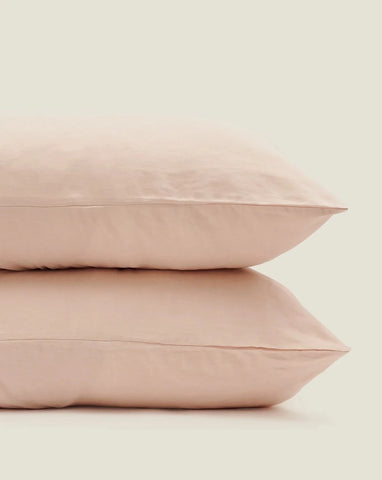 Linen Pillowcase Set of 2 in Blush