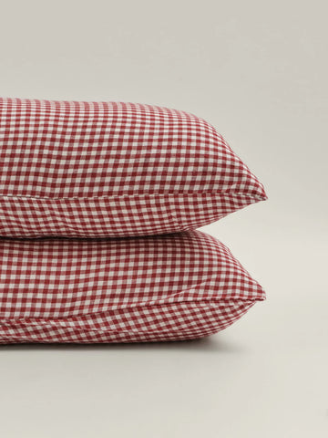 Linen Pillowcase Set of 2 in Pinot Gingham