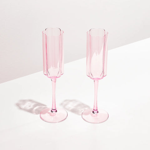 Two x Wave Flutes Pink