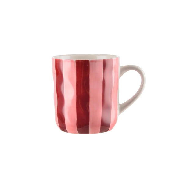 Pink and Burgundy Stripe Mug
