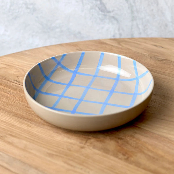 Salad Bowl Stone with Blue Stripe Coastal Junction