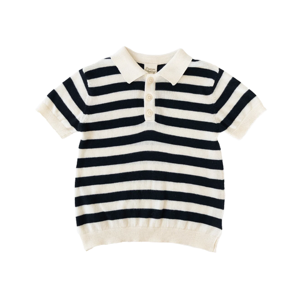 Stevie Polo Navy Bold Stripe