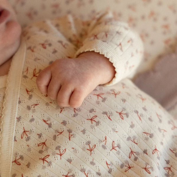 Dandelion Print Long Sleeve Kimono Bodysuit