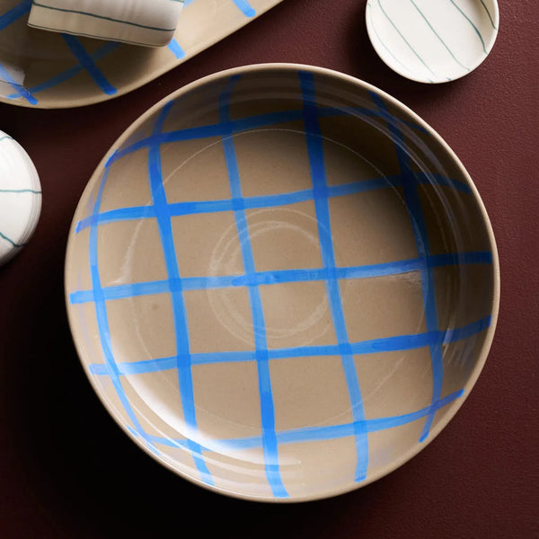 Salad Bowl Stone with Blue Stripe Coastal Junction