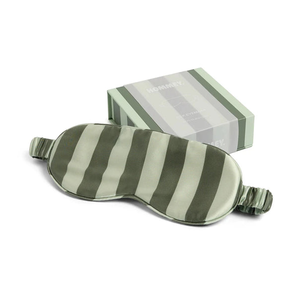 Silk Eye Mask Wasabi Stripes