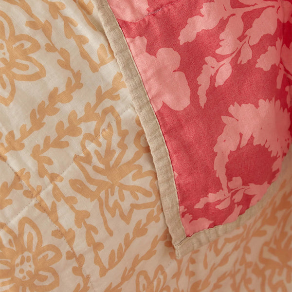 Petal Pink/Daisy Buff Doublesided Quilted Throw